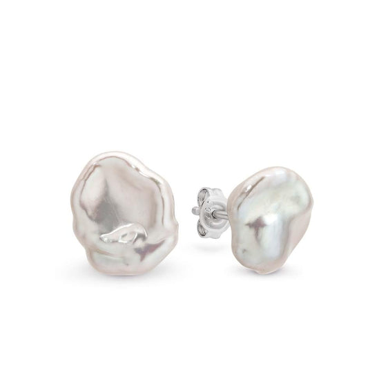 Keshi Pearls Stud Earrings 12 mm