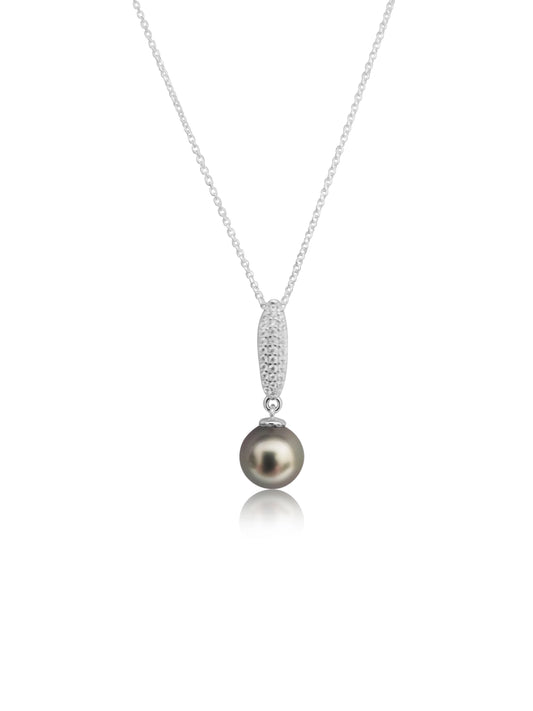 Tahiti Pearl 8-9 mm Round Shape Pendant Silver 925
